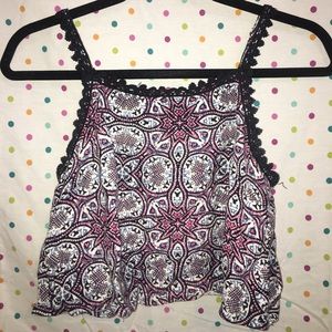 PacSun Pink Floral Crop Top